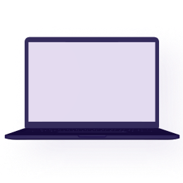 Purple laptop on a white background